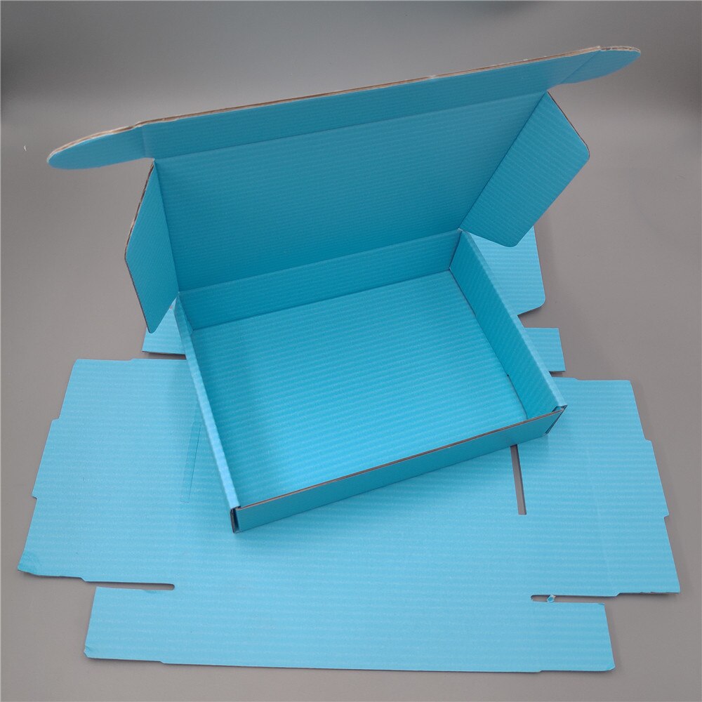25x20x7cm blue cardboard corrugated black large square blue clothing Packaging bo