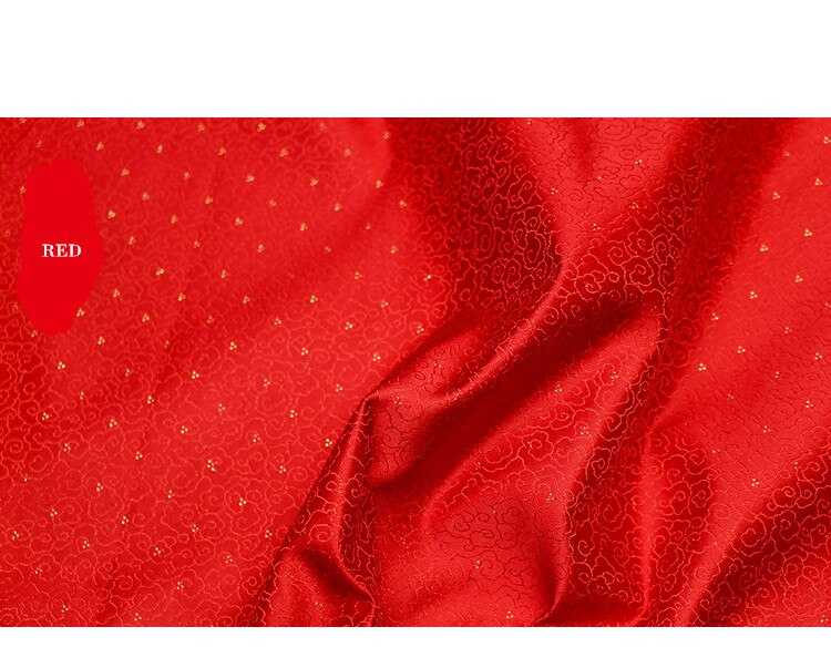 Cf544 1m rød / blå / sort sky skinnende jacquard brokade stof kinesisk brudekjole cheongsam silke stof pude diy sy stof: Rød 1 meter