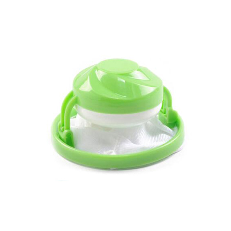 Fnugfilterpose til vaskemaskine meshpose flydende kugletaske filterposer vaskeudstyr vaskemiddel nyttigt: Grøn