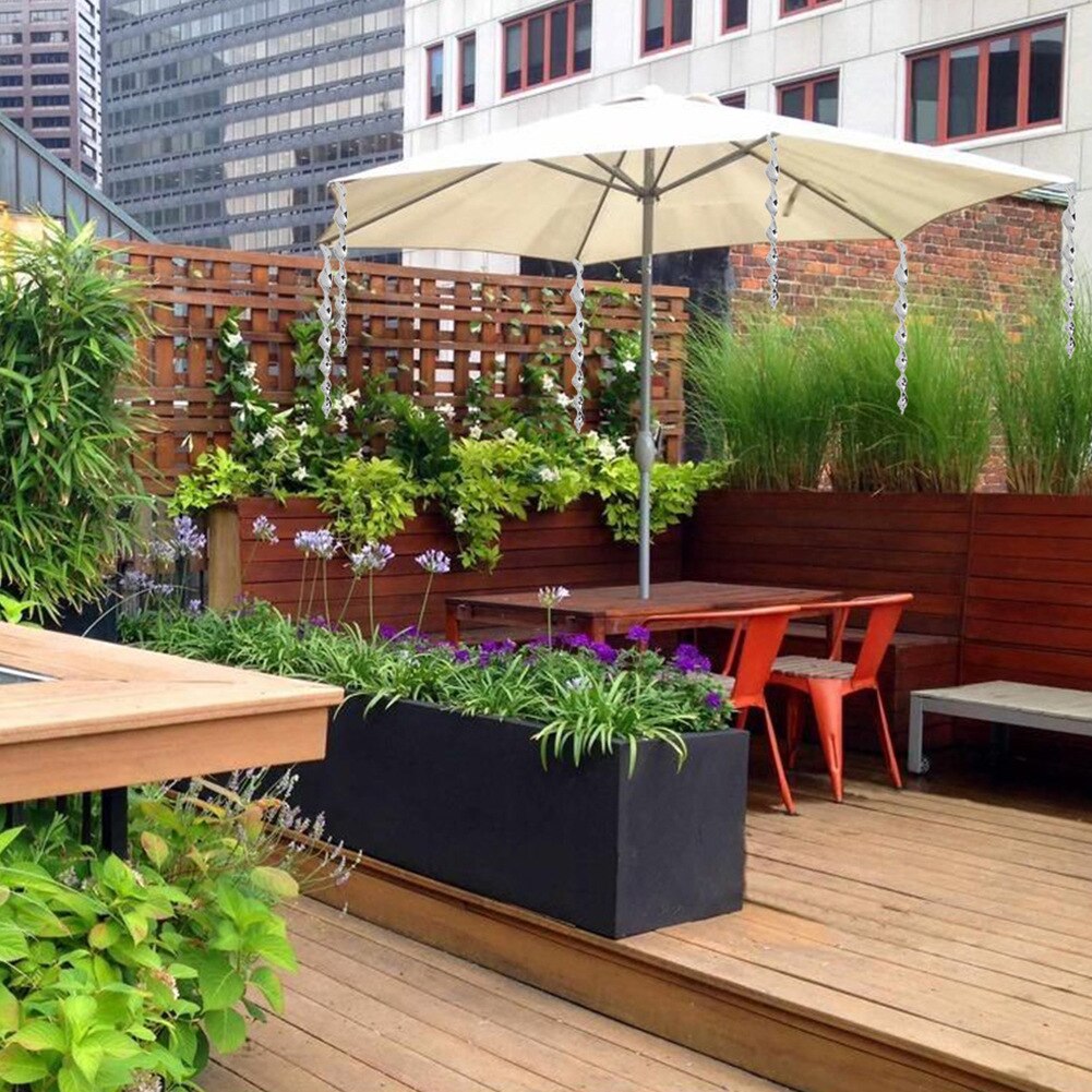 12pcs/set Bird Repellent Rotating Scare Rod Reflective Wind Spiral Deterrent Control Device With Rope Balcony Garden Ornaments