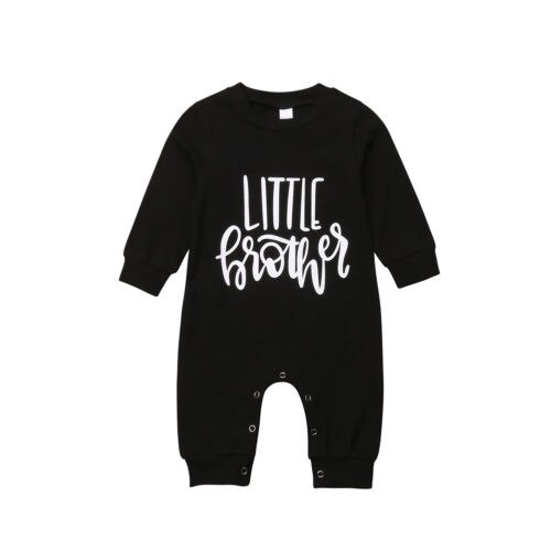 Baby Boy Romper Een Stuk Lange Mouw Broertje Print Jumpsuit Playsuit Kleding Outfits Herfst Winter Casual Kleding: 18m