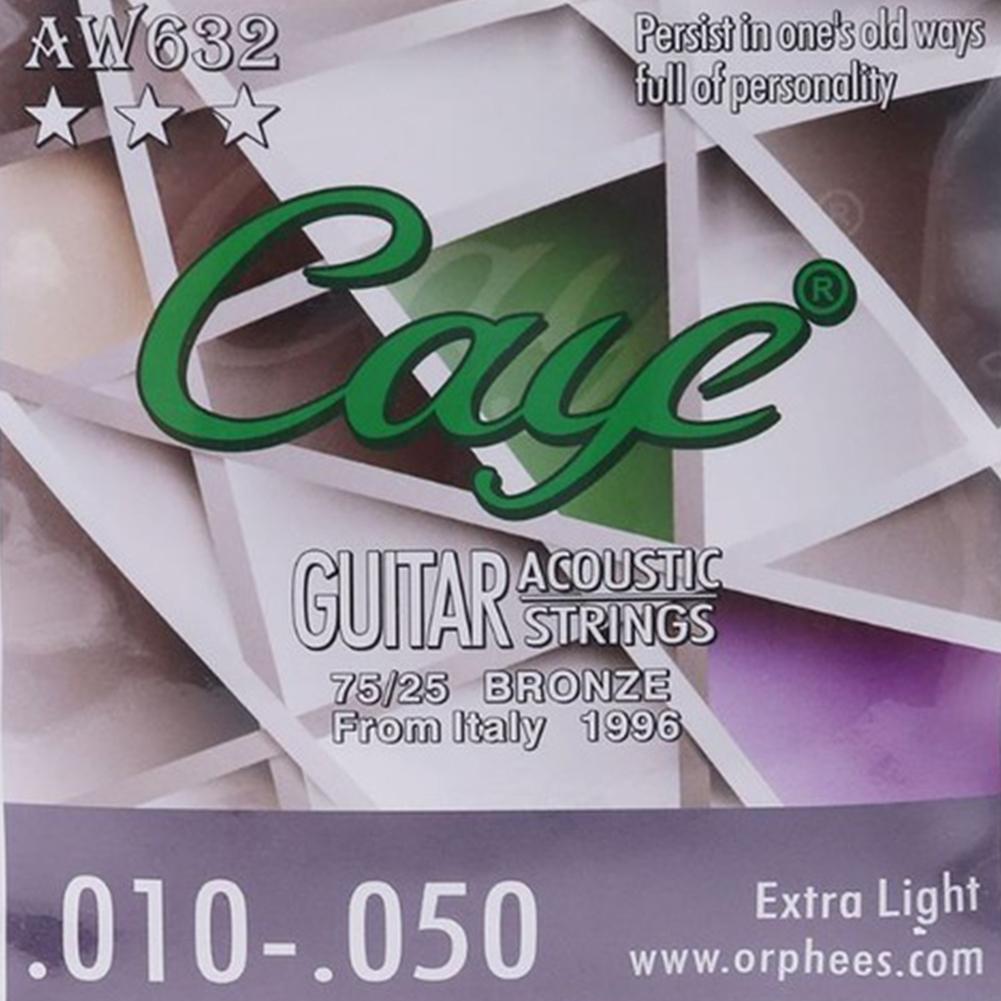 6pcs Acoustic Guitar Strings Hexagonal Alloy Core Folk Guitar Strings Set Musical Instruments Accessories: AW632