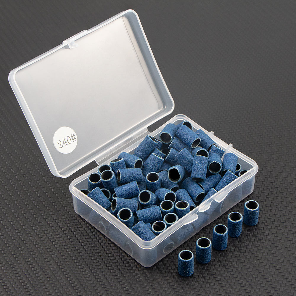 100 Uds. Brocas para uñas, bandas de lijado para máquina eléctrica, lima, amoladora, lijadora, juego de bandas para uñas acrílicas, herramientas de eliminación de Gel: Chocolate