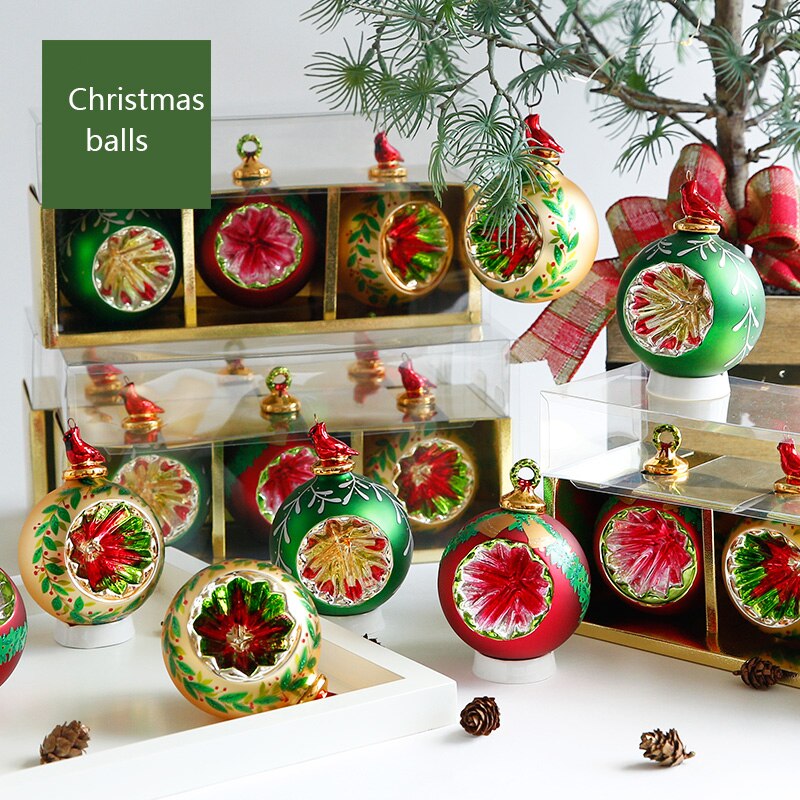 Glas julkula keramiska fest ornament tecknade brev mönster samling hantverk hemdekorationer