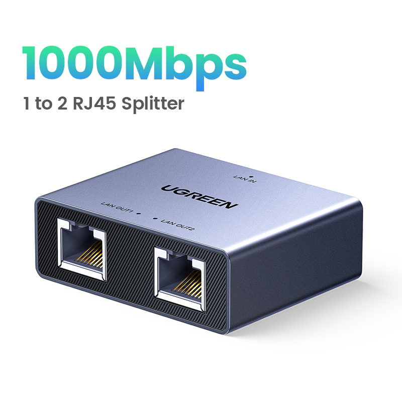 UGREEN 1000 Mbps RJ45 Splitter 1 tot 2 Ethernet Adapter Lan Connector rj45 Splitter Switch Koppeling voor PC Laptop TV box Router: Default Title