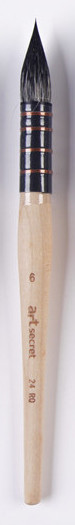 ArtSecret-pincel de pintura de acuarela de alto grado 24RQ, pelo de ardilla negro, mango de madera, papelería artística, suministros de herramientas de arte: Verde