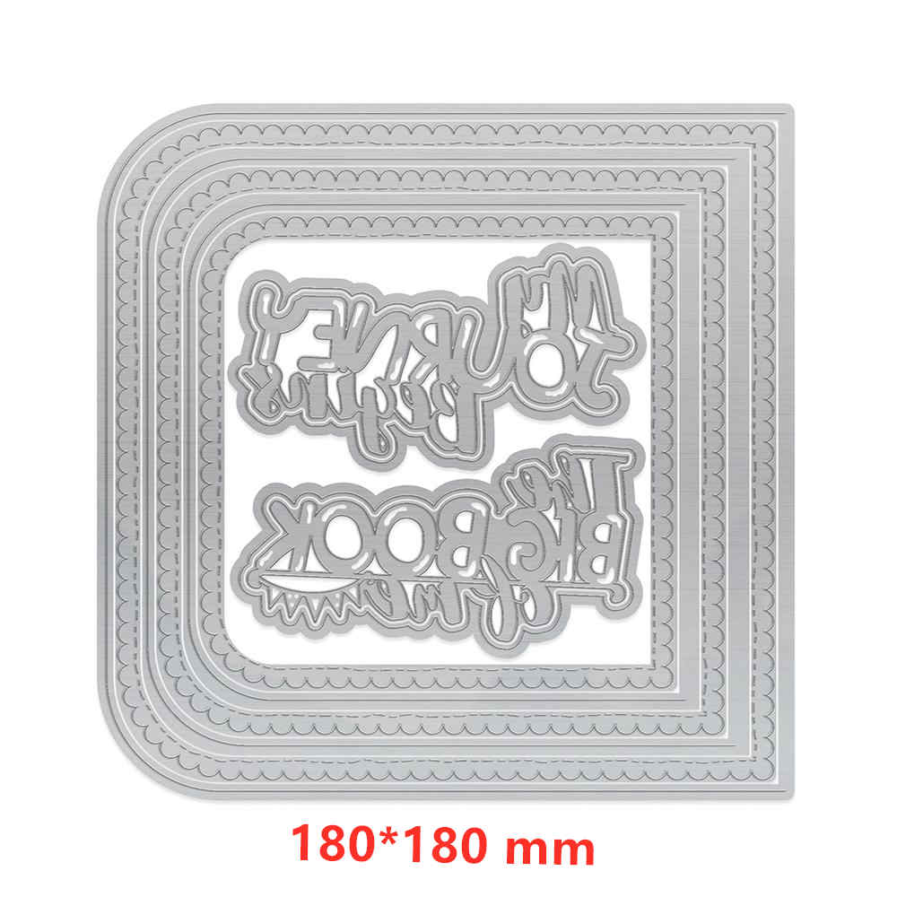 Juego de deslizadores de bolsillo flores de arco iris puerta Clorious Límite de borde cuadrados marcos Metal troqueles de corte para tarjetas para álbum de recortes DIY Crafts 20: Picture 5