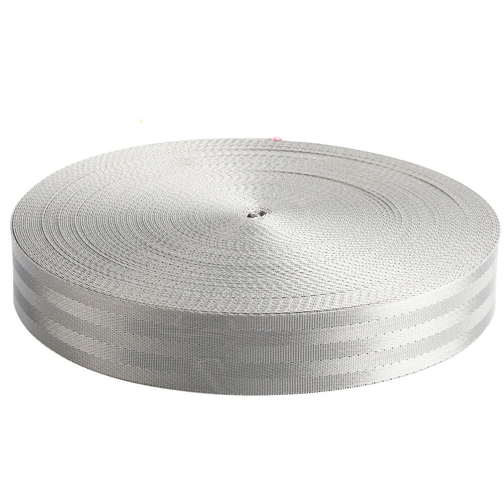 5M Nylon Webbing Safety Belt Grey Coffee Black Computer Jacquard Ribbon Children Car Seat Strapping Sewing Bag Belt Accessories: grey 38mm