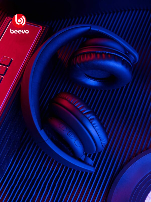 BEEVO Bluetooth 5.0 Headphone Wireless Headset Over-ear Noise Canceling Head-mounted Earphone Gaming Headset For PC Mobile Phone