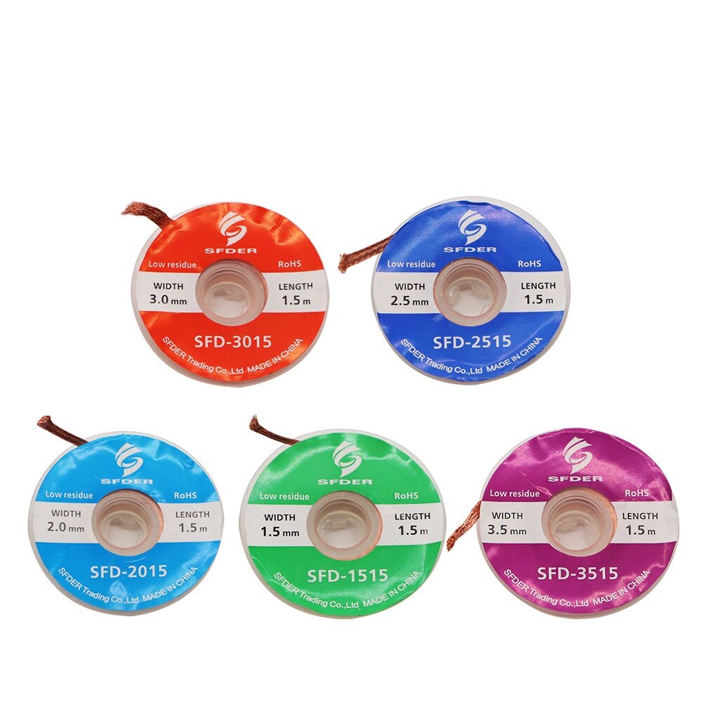 Low residue no-clean tin suction line 1.5mm/ 2.0mm/2.5mm/3.0mm/ 3.5mm tin suction tape