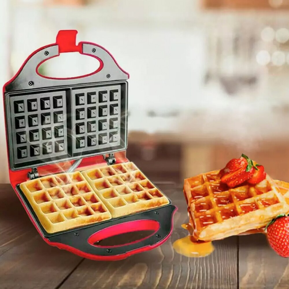 Elektrische Wafel Machine Sandwich Cake Keukenapparatuur Ontbijt Wafel 220 V Rood