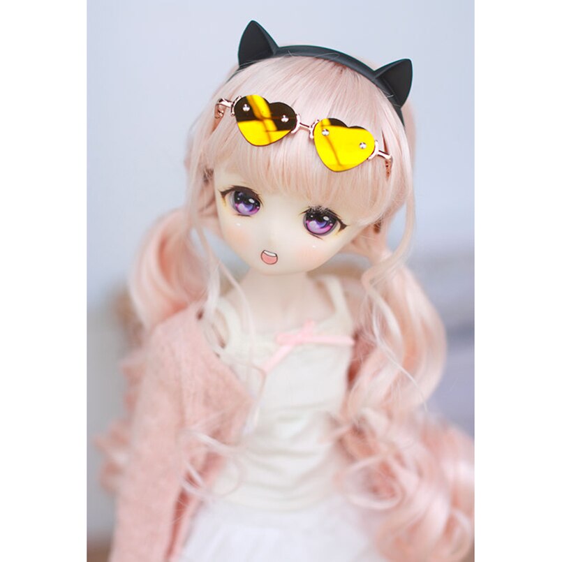 BJD Golden Sunglasses Heart Glasses Bookman Prop For 1/3 24" 60cm SD SD17 70CM DD DOD DK DZ Volks Doll HEDUOEP