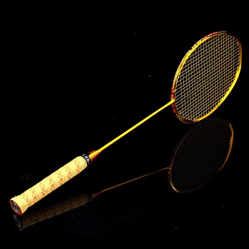 4U 82g Ultralight Full Carbon Badminton Racket Racquet Plating Process 22-32LBS Sport Competition Badminton Rackets: Gold