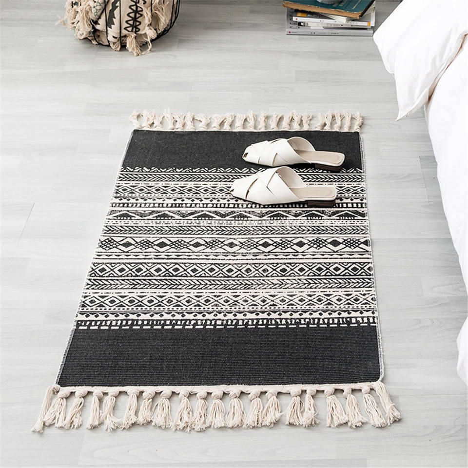 Kvast strikket tyrkisk tæppe til stuen kilim bomuldstæppe rektangel område tæppe håndlavede tæpper bohemia mandala flora: Xm -02