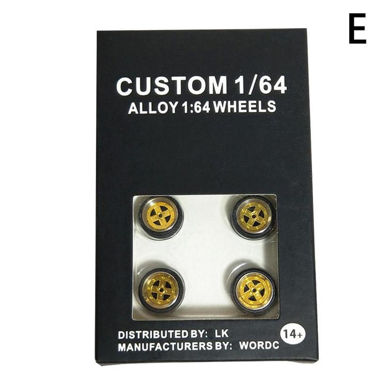 Stijl 1: 64 Model Gemodificeerde Band Diecasts Alloy Wheel Tire Rubber Speelgoed Voertuigen Algemeen Model Van Auto Veranderen Accessoires: E