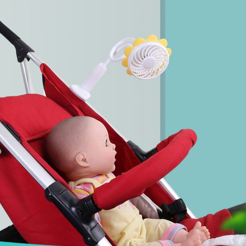 Draagbare Mini Clip Kinderwagen Fan Flexibele Buigbare Usb Oplaadbare Persoonlijke Desktop Elektrische Cooling Fans Voor Kinderwagens