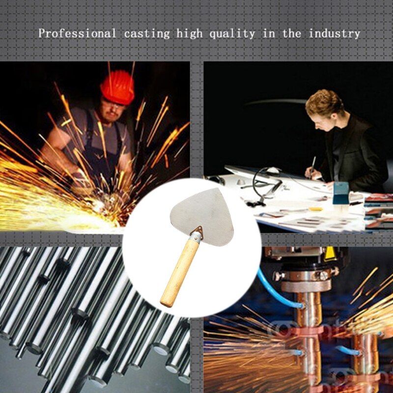 Paint Wallpaper Scraper Wood Handle Round Shovel Trowel Wall Plaster Manganese Steel Construction Concrete Masonry Tools