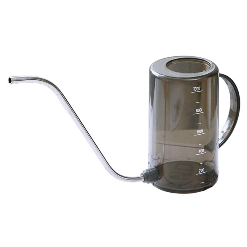 1000Ml Transparante Bloem Sprinkler Lange Mond Rvs Gieter: Grey