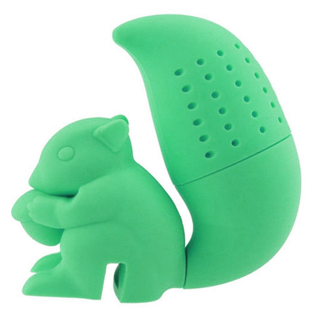 Thee-ei siliconen schattige eekhoornvorm thee koffie losse thee zeef zakje mok filter theepot theezakjes drinkgerei f: Groente