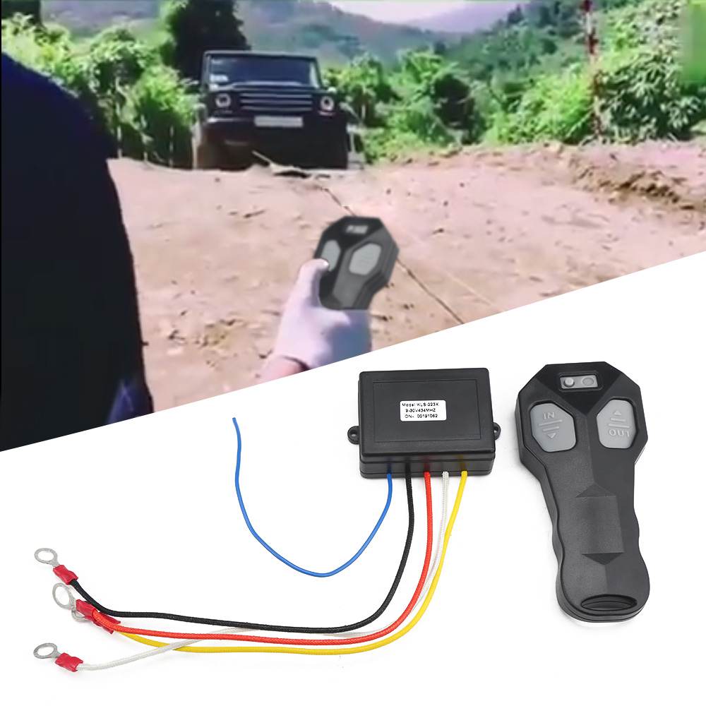 12V Universal Car Smart Winch Wireless Remote Control Switch Set Anti-Interference Twin Handset 30M Remote Control