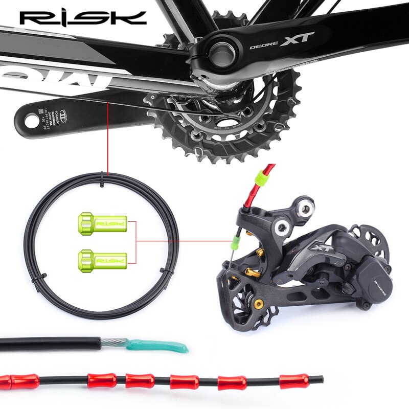 RISK 3 Meter Bicycle Slick Lube Catheter with 2 Dust Plug For Brake Shifting Internal Cable Routing Oil Tube Injection Housing