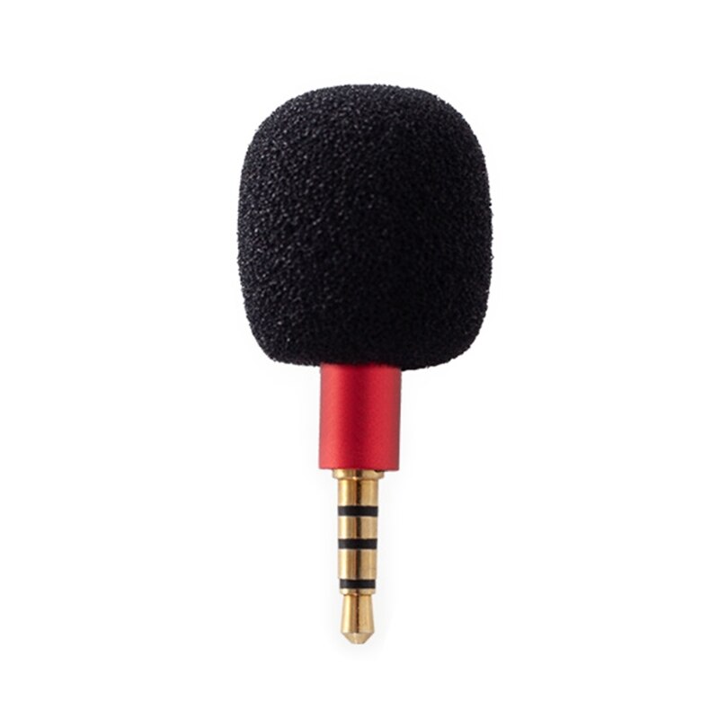 Portable Small Microphone Mini Plug in Mic Megaphone 3.5mm Jack for Smartphone Omnidirectional Vocal Recorder: Red