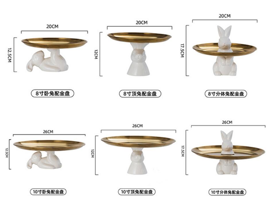 Ceramic rabbit Plate Ceramic dish porcelain plates decorative dinner plates Rabbit Dessert Bunny cake tray sets dish Easter