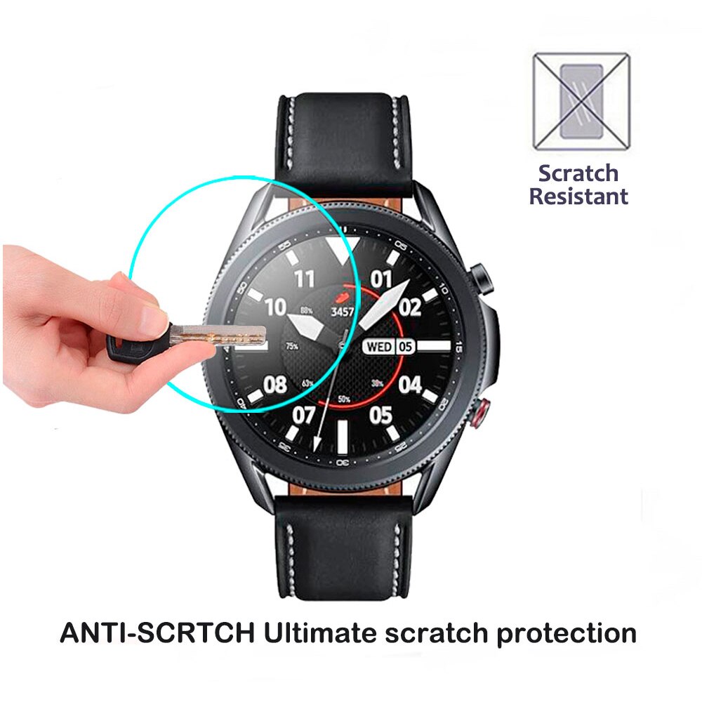 Protector de pantalla de vidrio templado de película transparente para Samsung Galaxy Watch 3, correa de reloj inteligente de 45mm y 41mm, accesorios de cubierta