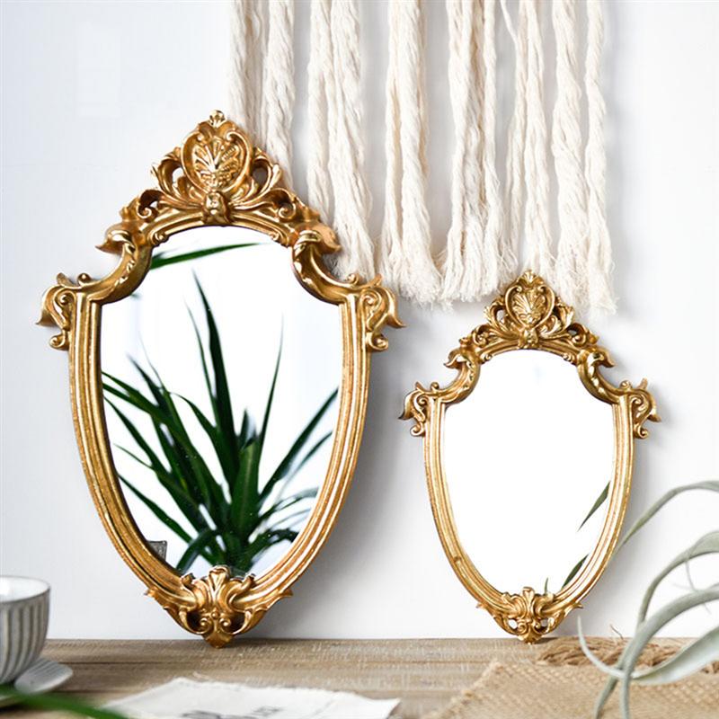 Espejo colgante Vintage para mujer y mujer, accesorios decorativos para decoración del hogar, exquisito espejo de maquillaje para baño,