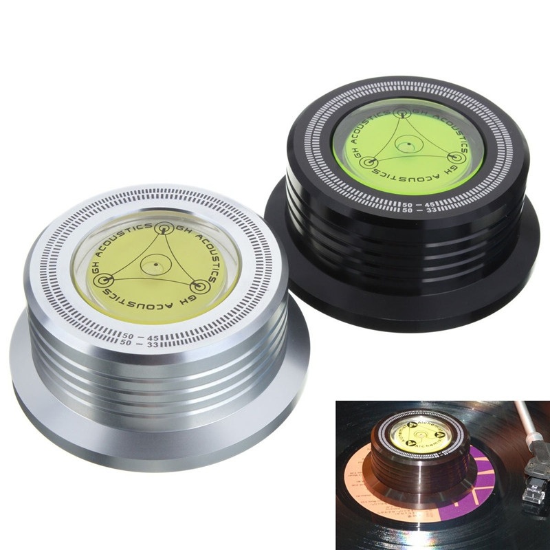 3In1 Metal Record Clamp Lp Disc Stabilizer Turntable For Vinyl Record Turntable Vibration Balanced(Black)