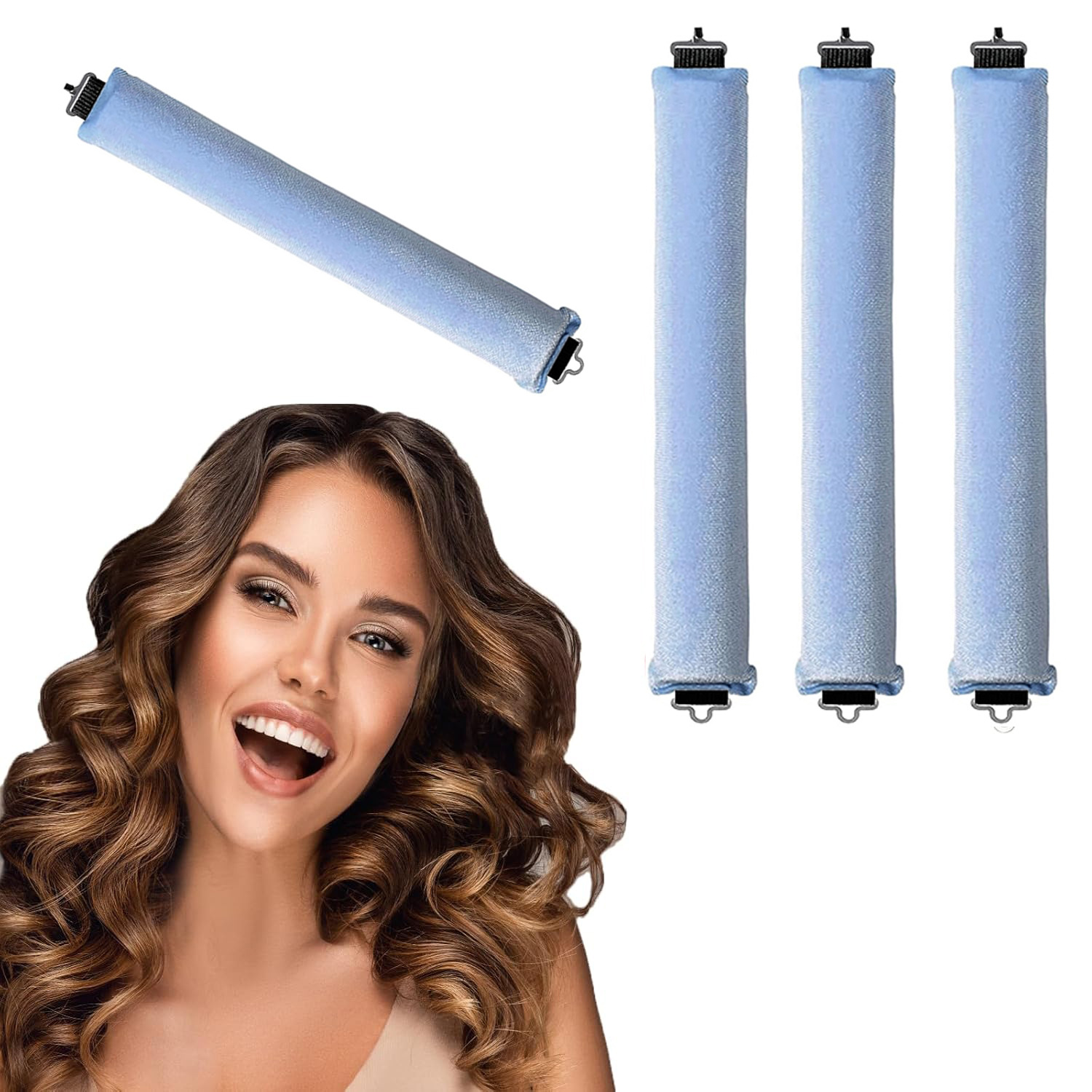 1/3pcs Hair Heatless Curls Beauty Women Curly Products Hair Curler Rubber Curling Sleep Hairdresser Tools Hair Foam Rollers: green