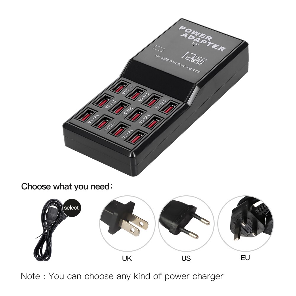 Charging Station with 12 Ports USB Charging Dock USB Charger of Universal Compatibility Charging Station for Family/Office Use