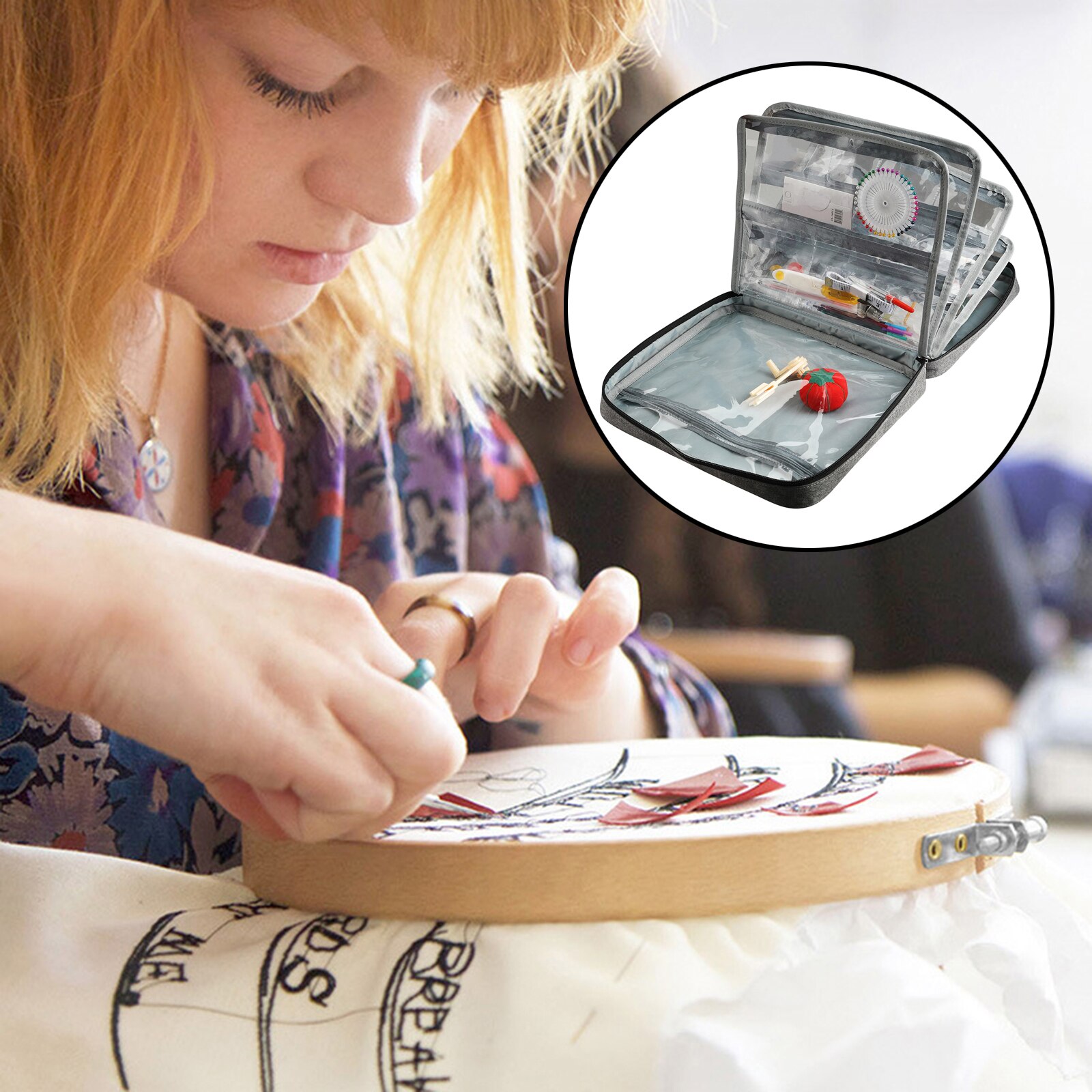 Huishoudelijke Breien Tas Borduren Project Opbergtas Draagbare Tote Case Voor Haken Haak Breien Naalden Naaien Accessoires