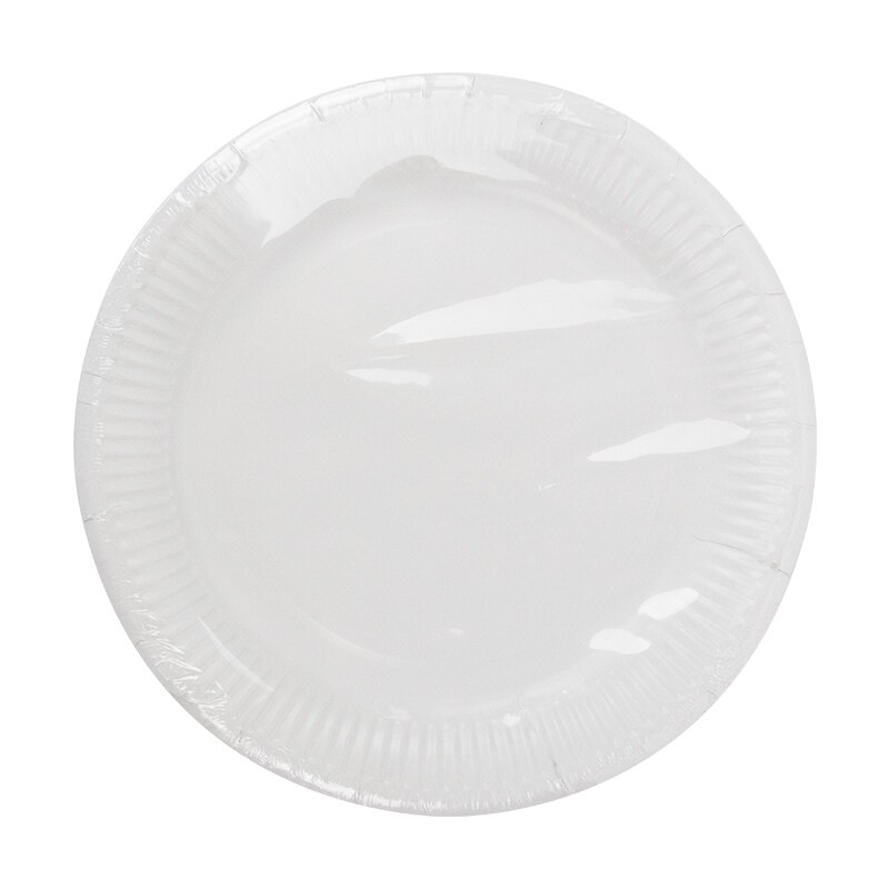 50pcs 7" Pure White Paper Plates Disposable Party Tableware Dessert Meal Eco-Friendly Dishes
