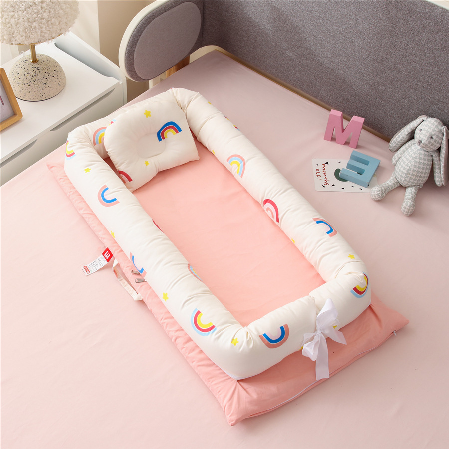 Portable Travel Baby Crib Removable Washable Kids Bed Multifunction Nursling Outdoor Toddler Nest: Rainbow Venus