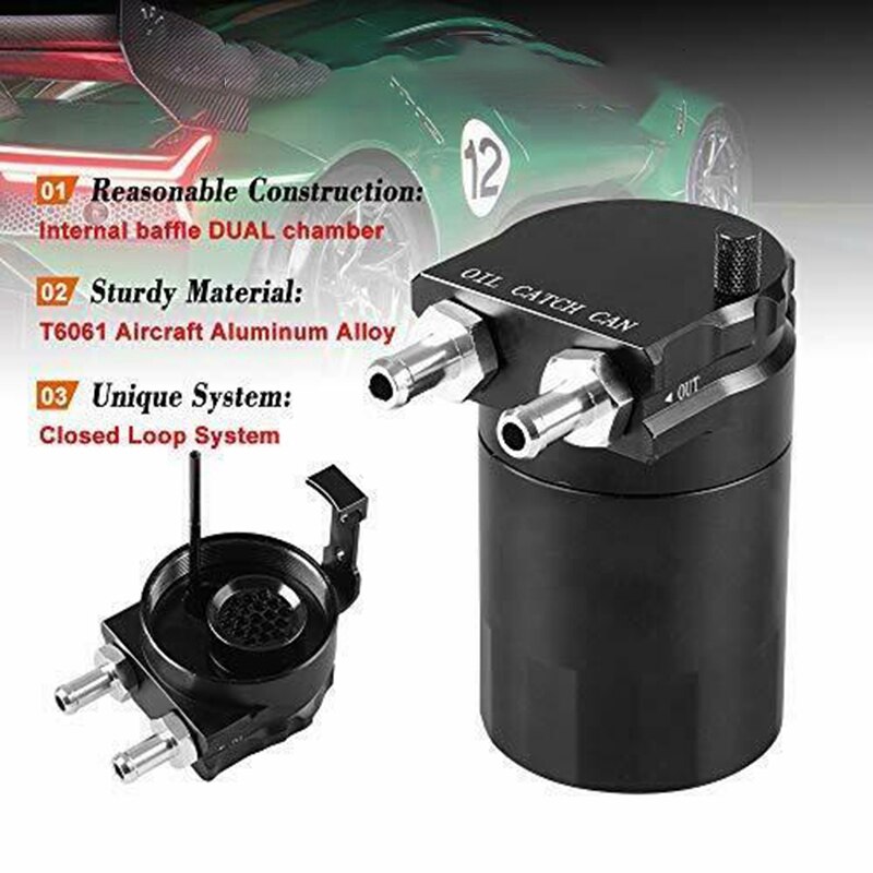 Olie opvangbak kit reservoir tank motor zwart gepolijst afgeschuind universeel aluminium