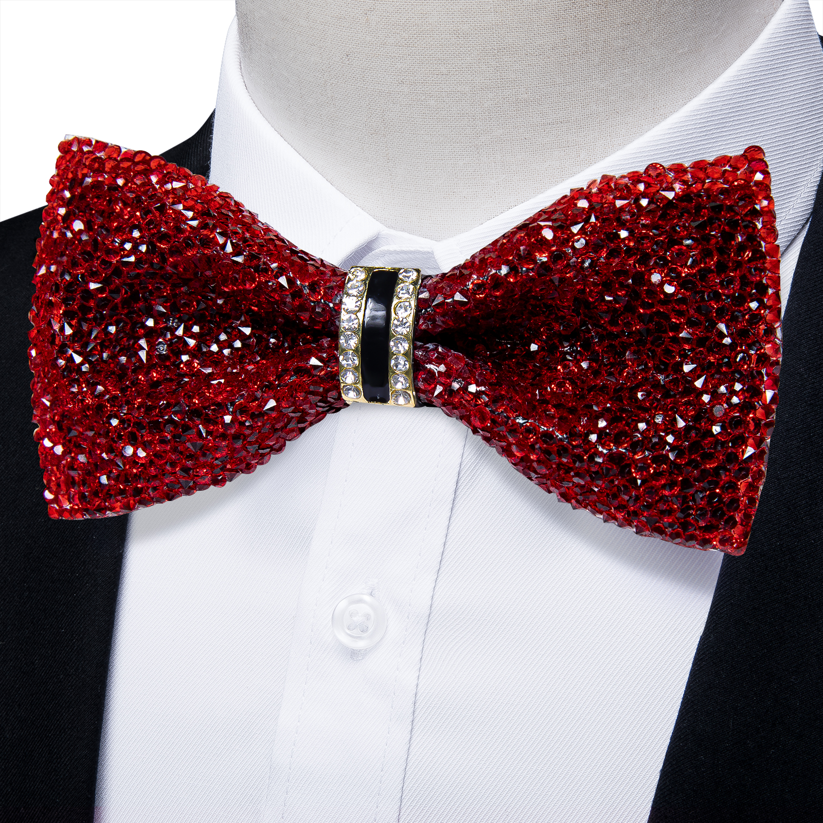 Rhinestone Bow Ties for Men Pre-tied Sequin Bowties Men with Adjustable Length, Jewel Bowknot Wedding Prom Tuxedo Accessories: Dark Grey
