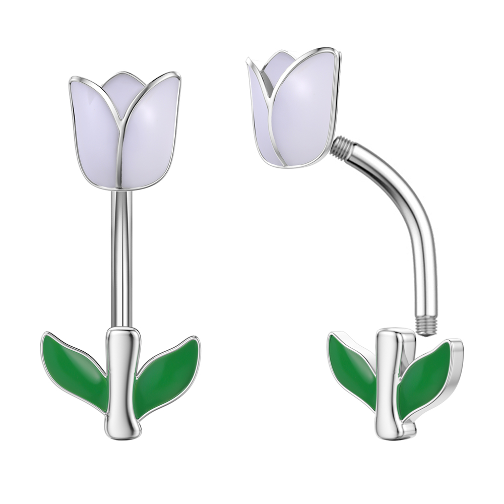 14G Hart Bloemvormige Navel Piercing Ornament Water Navelpiercing Hanger Buik Nombril Piercing Vrouwen Sieraden