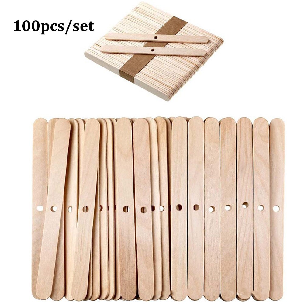 Mèches de bougies en coton tissé, noyau de cire de soja, pour bricolage, ligne de lampe à Kerosene, accessoires en bois, fabrication de bougies: 100PCS