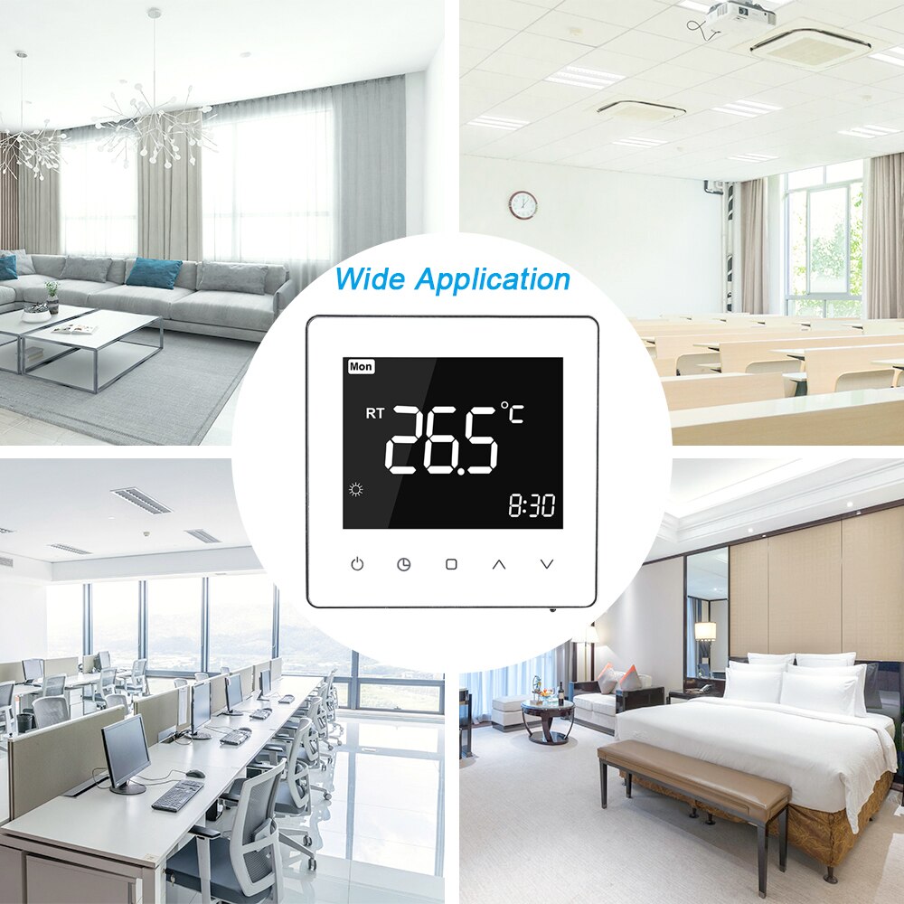 WiFi Smart Thermostat,LCD Touch Screen Temperature Controller, Digital 7 Days Programmable Manual Home Thermostat for Home