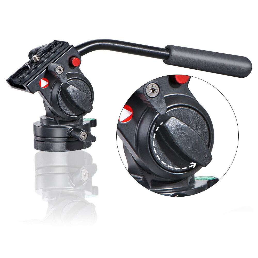 Cabezal hidráulico de arrastre fluido para fotografía, KH-6750 con empuñadura, giratorio panorámico de 360 grados, para vídeo y cámara DSLR