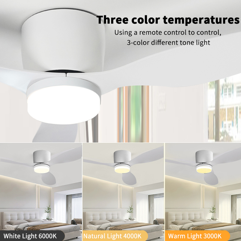 Led-lampa dc-motor modern takfläkt kök vardagsrum matsal hushåll hög luftvolym fjärrkontroll pendellampa