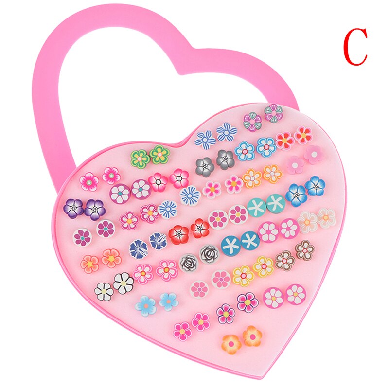 36 par/set de pendientes de arcilla polimérica de dibujos animados hechos a mano con frutas para mujeres niñas y niños