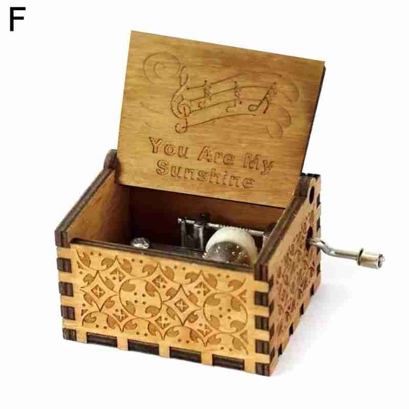 Hand-operated Wooden Music Box, Classical Carving Crafts, Home Decorations L2P3: Note pattern