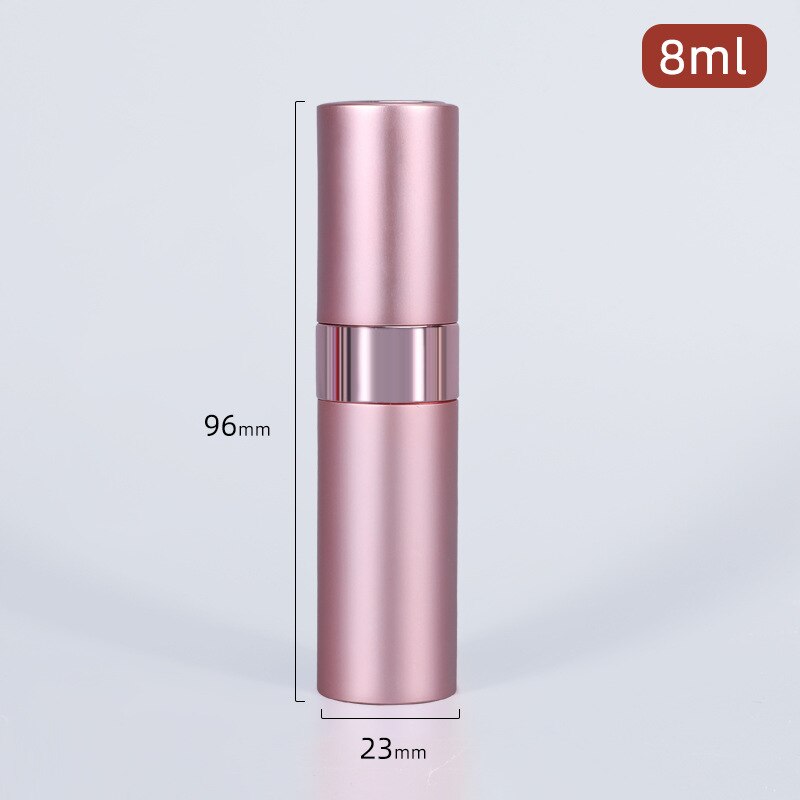 Botella de Perfume de aluminio anodizado de 8ml, dispensador portátil de maquillaje para viaje, Sub-embotellado, botella vacía, contenedores de cosméticos: pink-matt