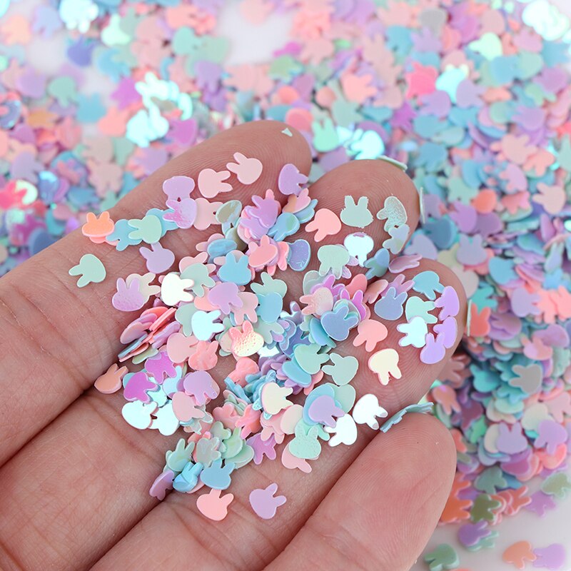 1 bag Ultrathin 4mm Rabbit Shape Glitter Sequins for Craft PET Sequins for Nails Arts Manicure/wedding Christmas Decor Confetti