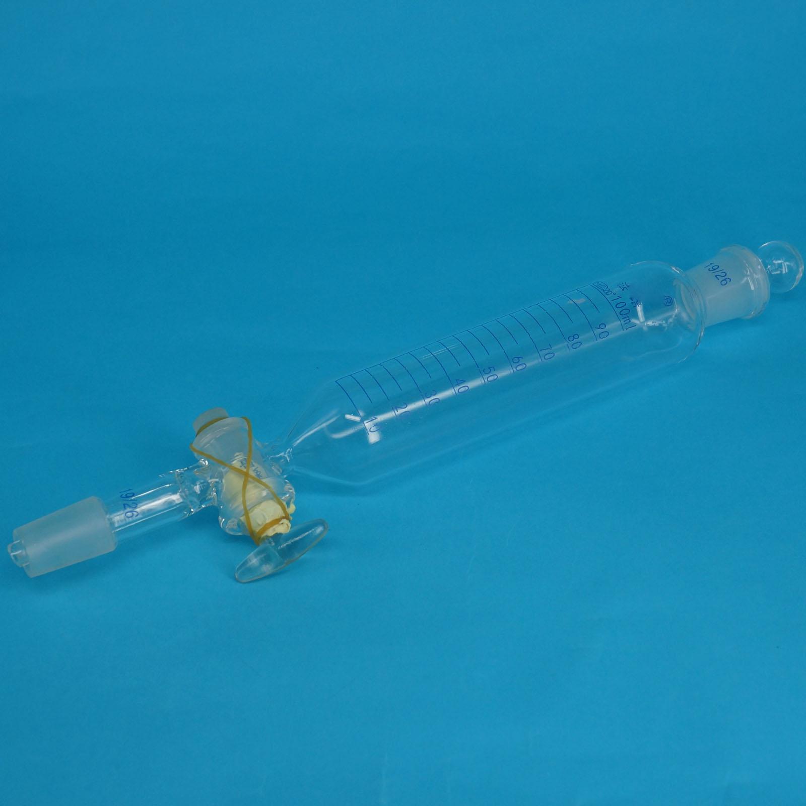 100ml Ground Glass Joint 19/26 Cylindrical Separatory Funnel Lab Glassware