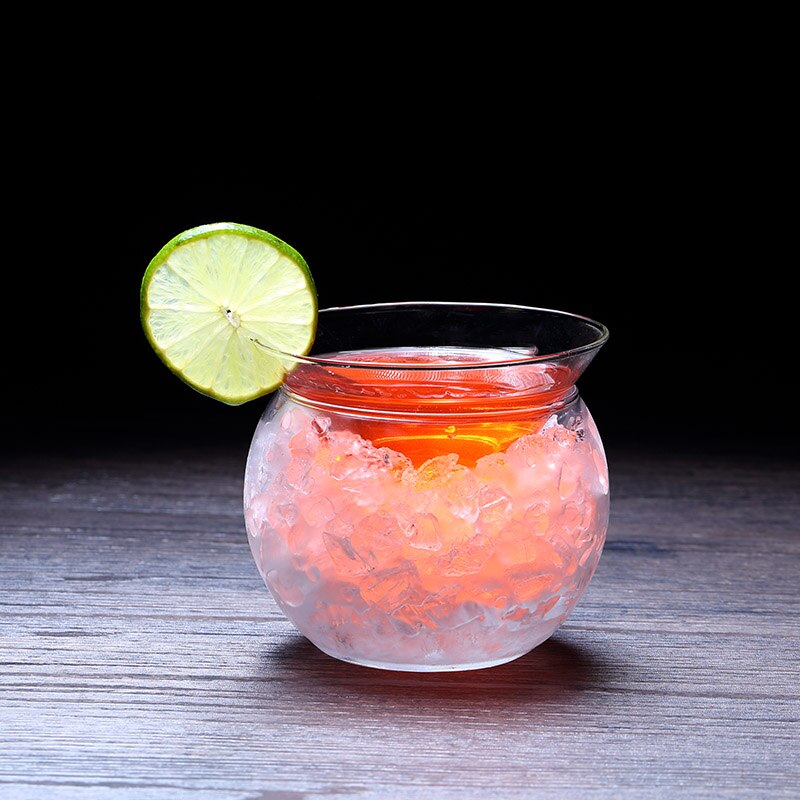 Verre Martini à Cocktail moléculaire, Triangle avec Base en verre glacé, boule ronde créative