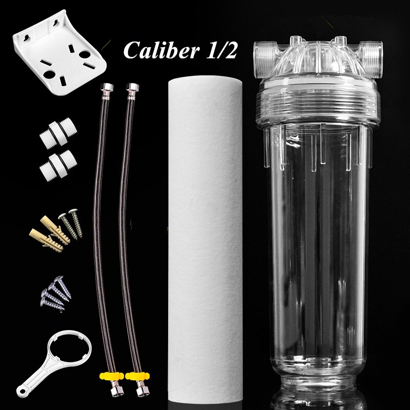 Carcasa de filtro de agua 1/4 1/2, piezas de repuesto de filtro de agua 1/4, carcasa de filtro de agua 10: SILVER