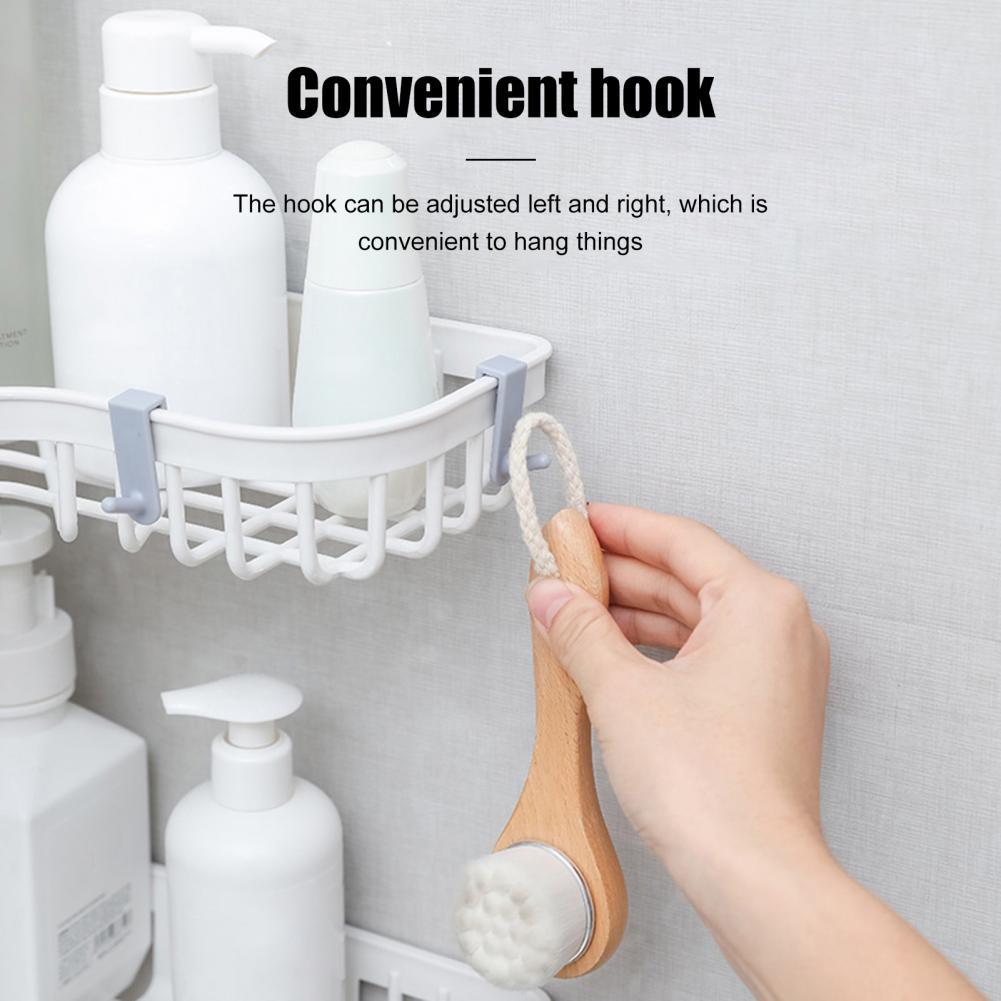 Wall Mounted Rounded Edge Cosmetics Wall Corner Shower Caddy for Bath